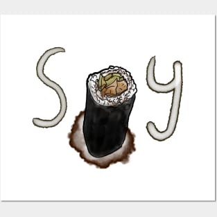 SOY - Sushi Roll - watercolour Posters and Art